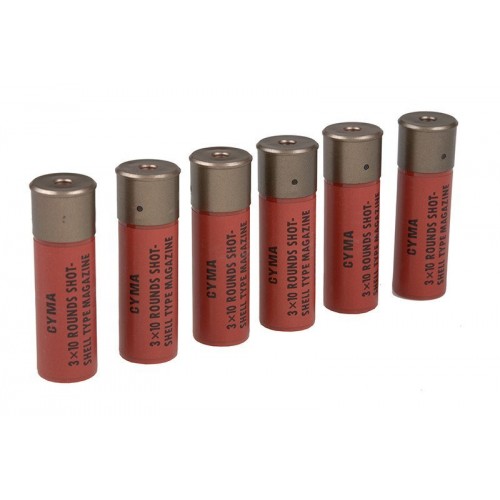 CYMA Tri-Shot Shotgun Shell (6 pack), These attractive looking pieces are modelled after 12gauge shotgun shells, though their sizing is closer to the RS 10gauge
